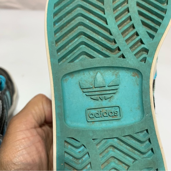 Adidas High Court Hi shoes black /blue size 12K - Picture 6 of 14